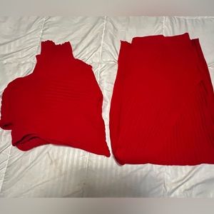 Hanifa Red Ribbed Skirt Set 🪝